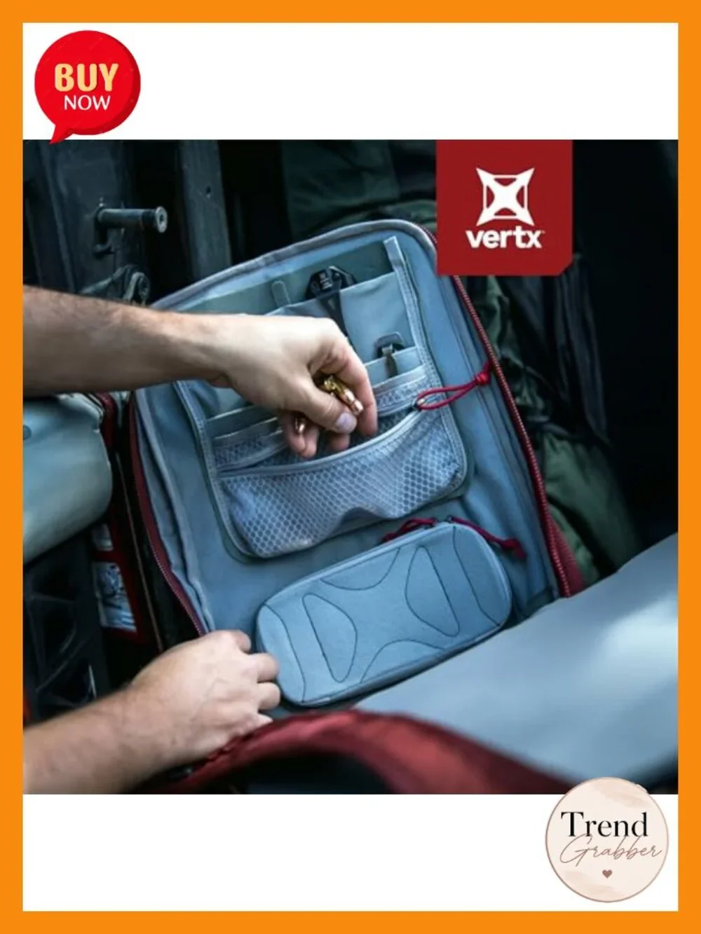 Tactical Admin Organizer with Hook and Loop, Multi Pocket Bag Insert, Nylon EDC